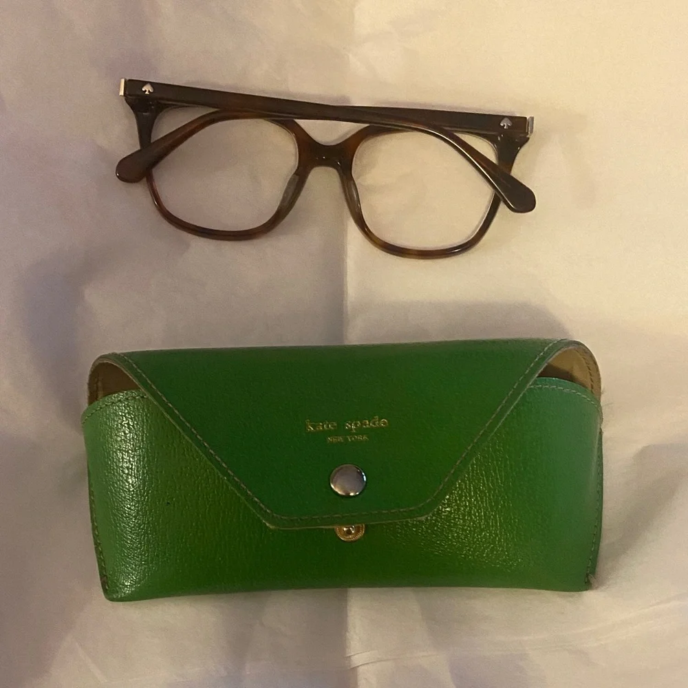 Kate Spade Brown Glasses with Green Case